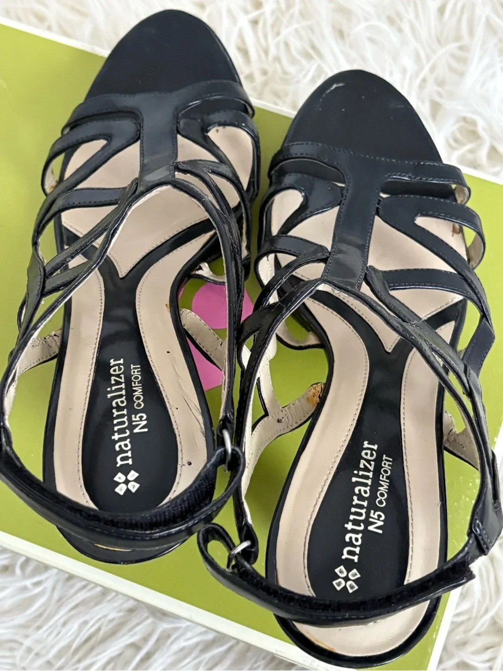 Naturalizer Danya Black Strappy High Heel Sandals Size 10